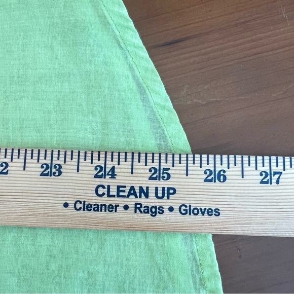 Chico's Button Up Top Size 1 (Medium) Yellow Green Ramie Cotton 3/4 Sleeve Sheer - Picture 11 of 12